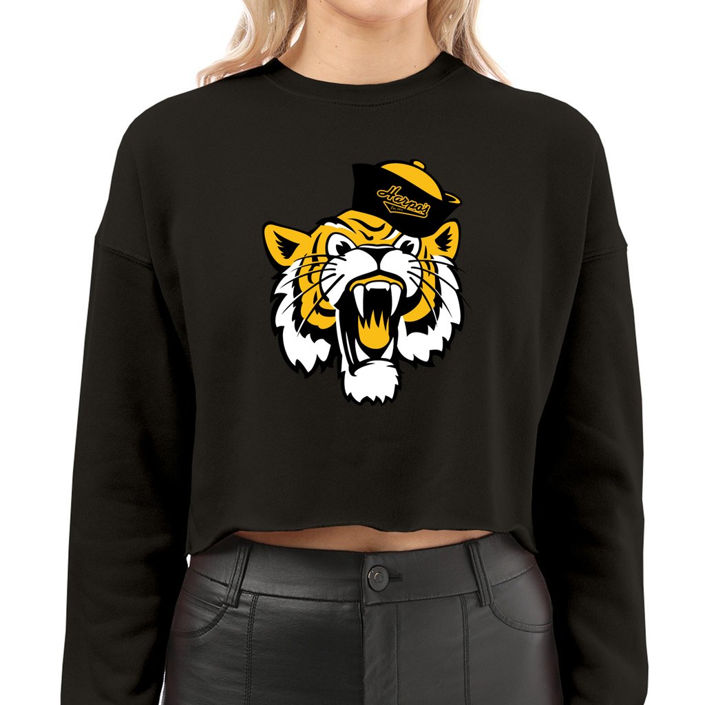 Retro Tiger Head Cropped Sweatshirt